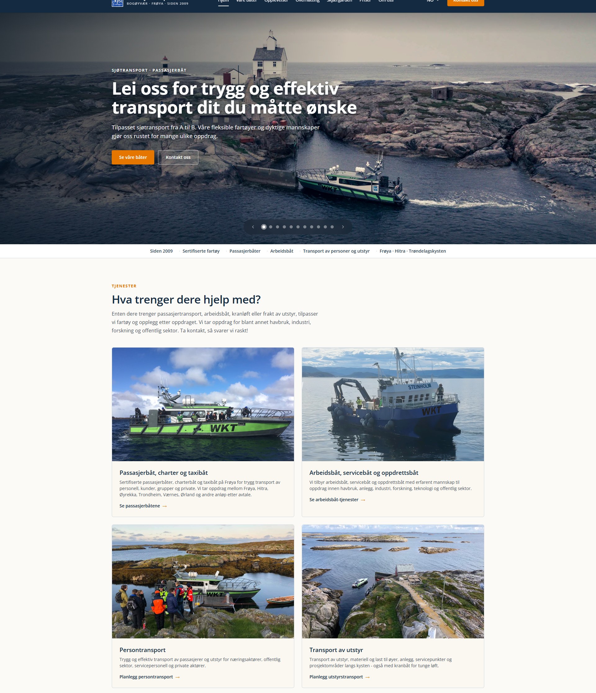 Wold Kysttransport website